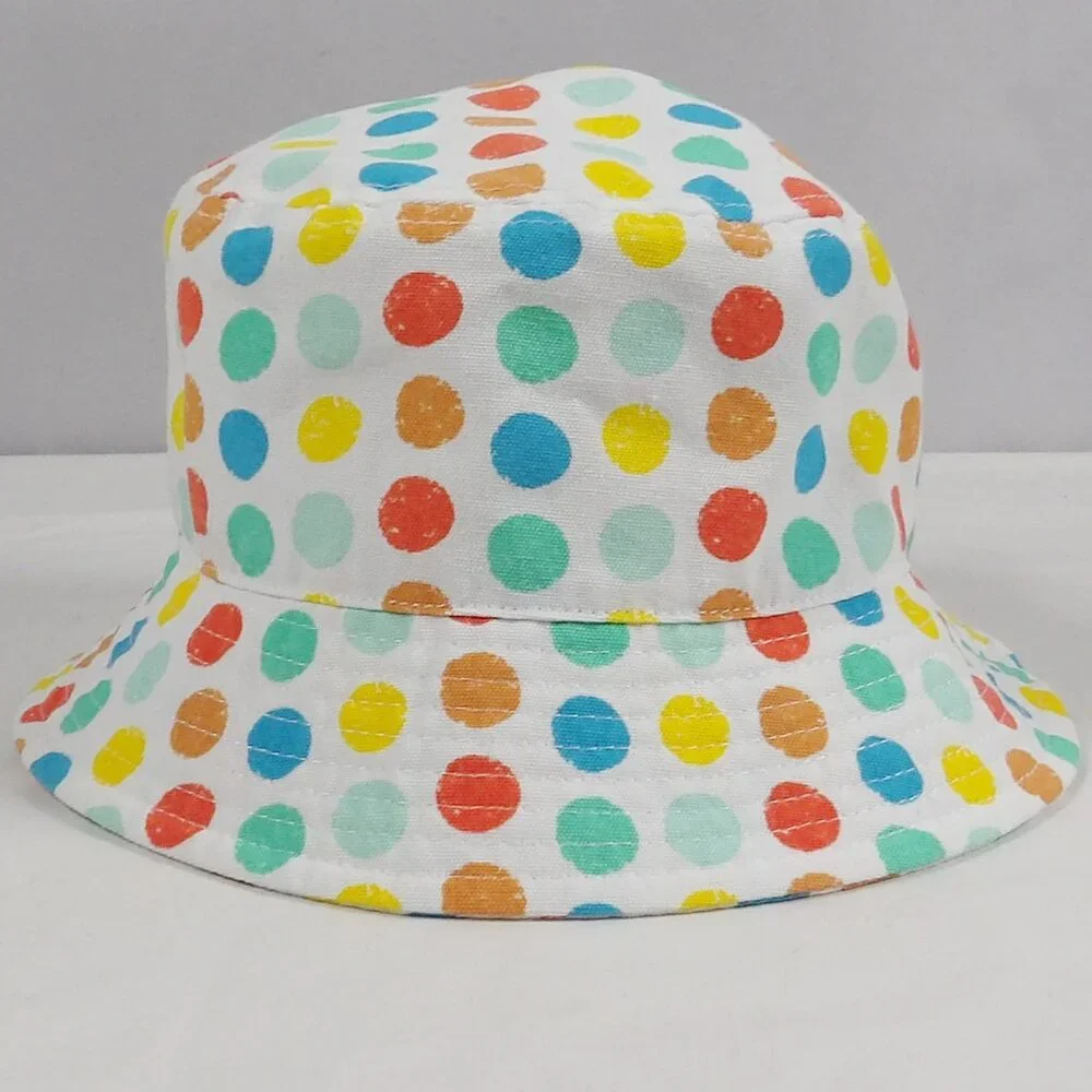 Bundle of 2 Kids Big Girls Bucket Hats Polka Dot & Tie Dye Colorful